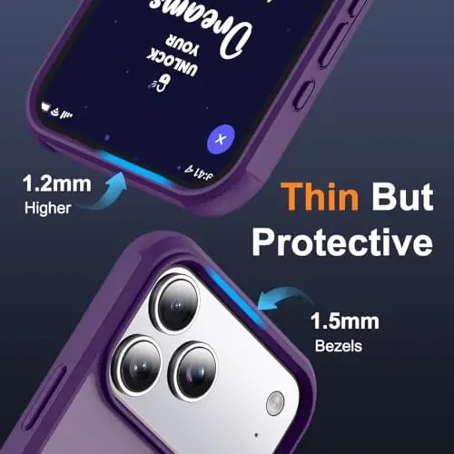 SKYLMW Compatible with iPhone 17 Pro Case with Invisible Magnetic O-Ring Stand Military-Grade Translucent Phone Case for iPhone 17 Pro 6.3