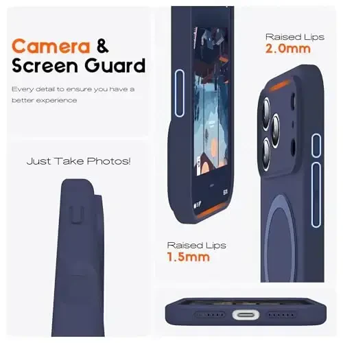 SKYLMW Compatible with iPhone 17 Pro Case with Magnetic Invisible Stand Compatible with Mag-Safe Military Drop Tested Shockproof Silicone iPhone 17 Pro Phone Cases for Women Men 6.3