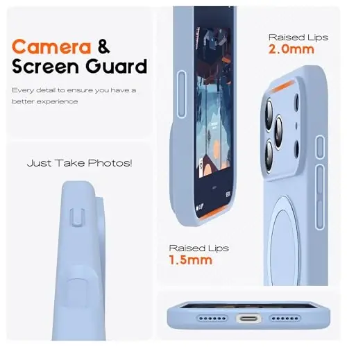 SKYLMW Compatible with iPhone 17 Pro Case with Magnetic Invisible Stand Compatible with Mag-Safe Military Drop Tested Shockproof Silicone iPhone 17 Pro Phone Cases for Women Men 6.3