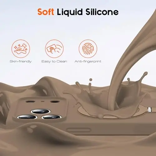 SKYLMW Compatible with iPhone 17 Pro Case with Magnetic Invisible Stand Compatible with Mag-Safe Military Drop Tested Shockproof Silicone iPhone 17 Pro Phone Cases for Women Men 6.3