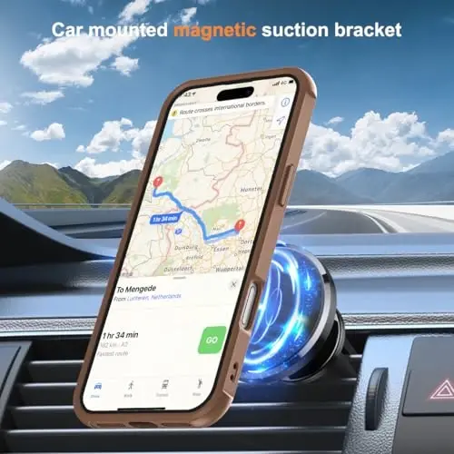 SKYLMW Compatible with iPhone 17 Pro Max Case with Invisible Magnetic O-Ring Stand Military-Grade Translucent Case for iPhone 17 ProMax 6.9