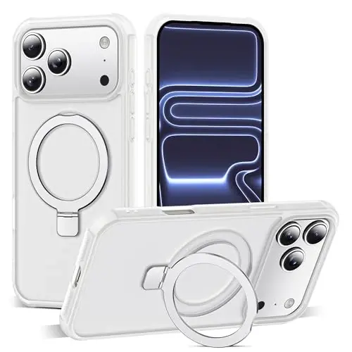 SKYLMW iPhone 17 Pro Max uchun g'ayritoddiy magnit O-Ring stendli harbiy darajadagi telefon qutisi iPhone 17 ProMax 6.9