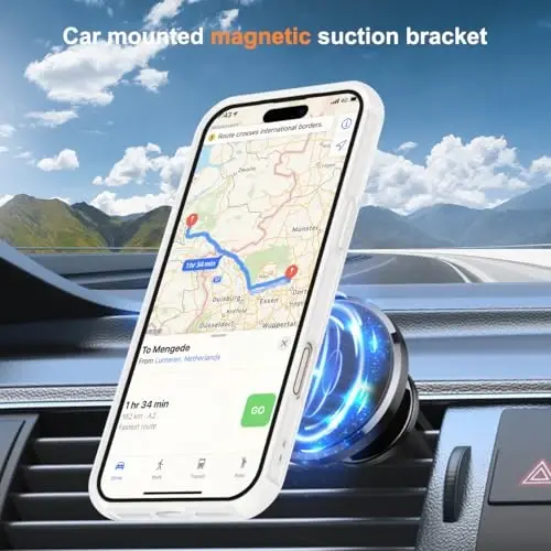 SKYLMW iPhone 17 Pro uchun g‘ilof, ko‘rinmas magnit O-Ring stendli harbiy darajadagi telefon g‘ilofi iPhone 17 Pro 6.3