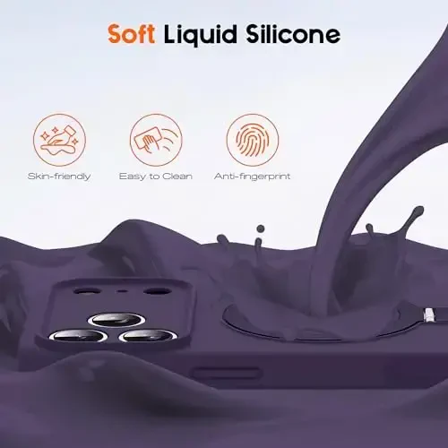 SKYLMW iPhone 17 Pro uchun g'ilof Magnit ko'rinmas stend bilan mos Mag-Safe Harbiy tomchi sinovdan o'tgan zarbga chidamli silikon iPhone 17 Pro ayollar va erkaklar uchun telefon g'iloflari 6.3