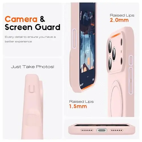 SKYLMW iPhone 17 Pro uchun g‘ilof, magnitli ko‘rinmas tirgak, Mag-Safe harbiy sinovdan o‘tgan zarbaga chidamli silikon ayollar va erkaklar uchun 17 Pro telefon g‘iloflari 6.3