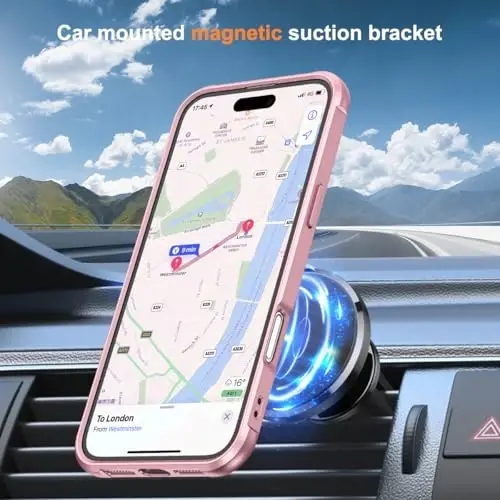 SKYLMW iPhone 17 uchun g'ayrioddiy magnit O-ringli stendli harbiy darajadagi telefon qutisi iPhone 17 6.3