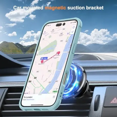 SKYLMW iPhone 17 uchun g'ilof, ko'rinmas magnit O-Ring stendli, harbiy standartga javob beruvchi yarim shaffof telefon g'ilofi iPhone 17 6.3