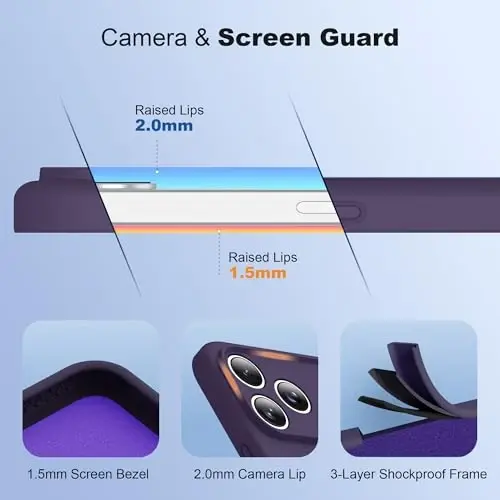 SKYLMW iPhone 17 uchun g‘ilof, magnitli ko‘rinmas stend bilan, Mag-Safe bilan mos, harbiy darajadagi zarbaga chidamli silikon iPhone 17 telefon g‘iloflari ayollar va erkaklar uchun 6.3