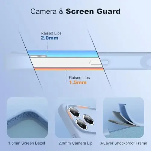 SKYLMW iPhone 17 uchun g'ilof, magnitli ko'rinmas stend bilan, Mag-Safe harbiy standartga mos, zarbaga chidamli silikon iPhone 17 ayollar va erkaklar uchun telefon g'ilofi 6.3