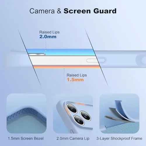 SKYLMW iPhone 17 uchun g'ilof, magnitli ko'rinmas stend bilan, Mag-Safe harbiy standartga mos, zarbaga chidamli silikon iPhone 17 ayollar va erkaklar uchun telefon g'ilofi 6.3