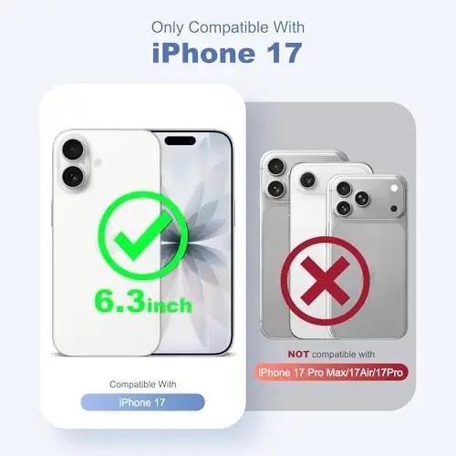 SKYLMW iPhone 17 uchun magnitli ko'rinmas stendga ega g'ilof, Mag-Safe bilan mos, harbiy darajadagi zarbalarga chidamli silikon korpus, ayollar va erkaklar uchun, 6.3 dyuym, to'q sariq. - SKYLMW (1)
