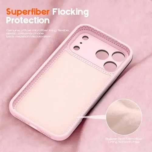 SKYLMW Compatible with iPhone 17 Pro Case with Magnetic Invisible Stand [Compatible with Mag-Safe][Cute Aesthetic Striped Pattern] Silicone 17 Pro Phone Case for Women Men 6.3