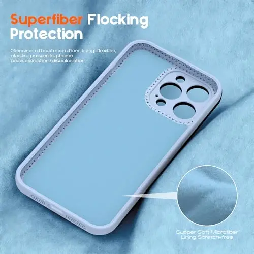 SKYLMW Совместим с чехлом для iPhone 15 Pro с магнитной невидимой подставкой [Совместимо с Mag-Safe] [Милый эстетичный полосатый узор] Силиконовый чехол для телефона 15 Pro для женщин и мужчин 6.1 дюйма, синий/белый - 5