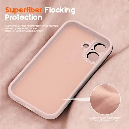 SKYLMW Совместим с чехлом для iPhone 16 с магнитной невидимой подставкой [Совместим с Mag-Safe] [Милый эстетичный полосатый узор] Силиконовый чехол для телефона 16 для женщин и мужчин 6,1 дюйма, розовый/белый - 5