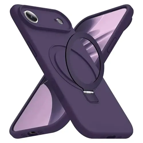 SKYLMW Compatible with iPhone 17 Air Case with Magnetic Invisible Stand Compatible with Mag-Safe Military Drop Tested Silicone iPhone 17 Air Phone Cases for Women Men 6.6