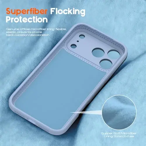 SKYLMW Совместим с чехлом для iPhone 17 Pro с магнитной невидимой подставкой [Совместимо с Mag-Safe][Милый эстетичный полосатый узор] Силиконовый чехол для телефона 17 Pro для женщин и мужчин 6.3 дюйма, синий/белый - 5