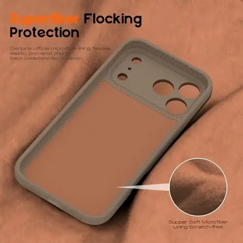 SKYLMW Совместим с чехлом для iPhone 17 с магнитной невидимой подставкой, совместим с Mag-Safe, армейский ударопрочный силиконовый чехол для телефона 17 для женщин и мужчин, 6,3 дюйма, коричневый - 5