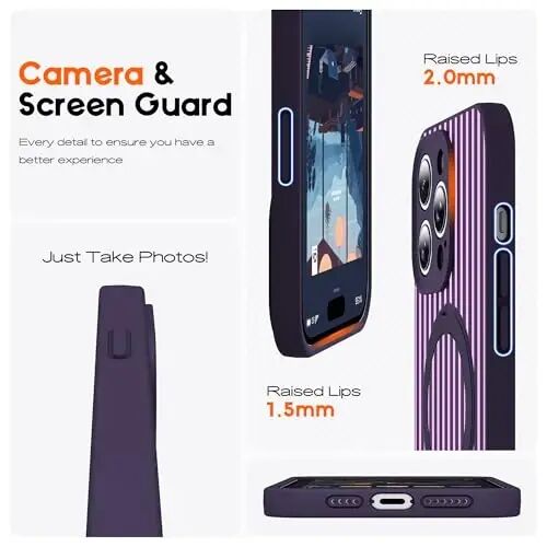 SKYLMW Striped Case for iPhone 14 Pro with Stand,6.1