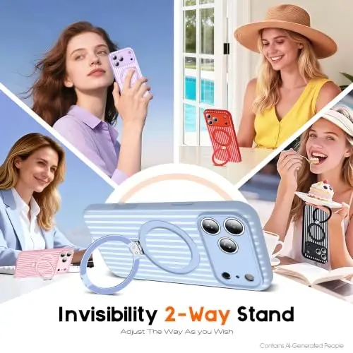 SKYLMW Striped Case for iPhone 14 Pro with Stand,6.1
