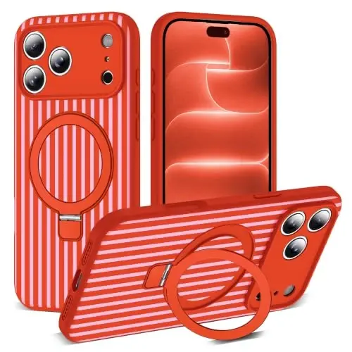 SKYLMW Striped Case for iPhone 18 Pro Max with Stand,6.9