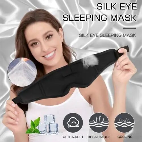 Sleep Mask with Headphones Bluetooth 5.4, LC-dolida Wireless Music Eye Mask for Sleeping Headphones with Soft Silk Cooling Breathable,Ultra-Thin Stereo Speaker for Side Sleepers - LC-dolida (1)