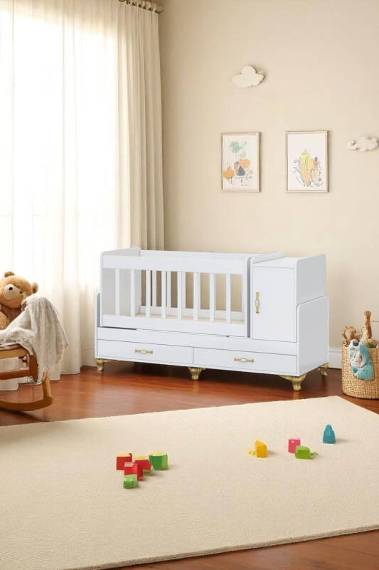 Sleep Set, Bedded, MDF Headboard, Co-sleeper, With Cupboards, With Drawers, Growing, Rocking Cradle - 2