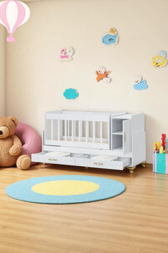 Sleep Set, Bedded, MDF Headboard, Co-sleeper, With Cupboards, With Drawers, Growing, Rocking Cradle - 4