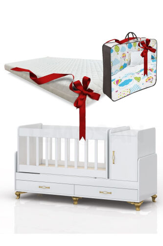 Sleep Set, Bedded, MDF Headboard, Co-sleeper, With Cupboards, With Drawers, Growing, Rocking Cradle - 5