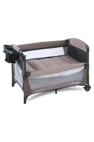 Sleep Side Play Anne Yanı Park Yatak Sallanır Cibinlikli Oyun Parkı Beşik 70X110 Cm Yatak Hediyeli-Kahverengi - 5