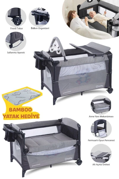 Sleep Side Play Bedside Sleeper Rocking Bassinet - 1