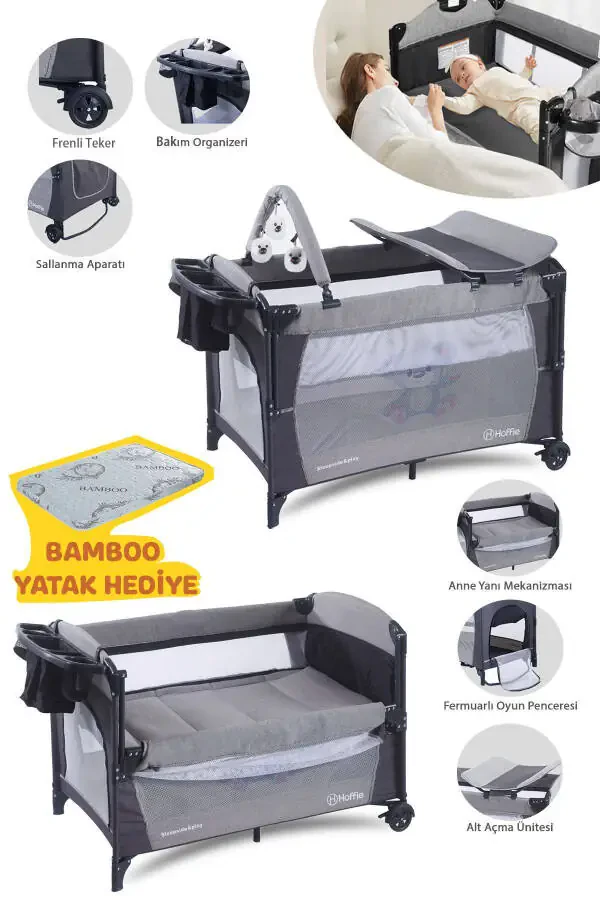 Sleep Side Play Bedside Sleeper Rocking Bassinet - 1