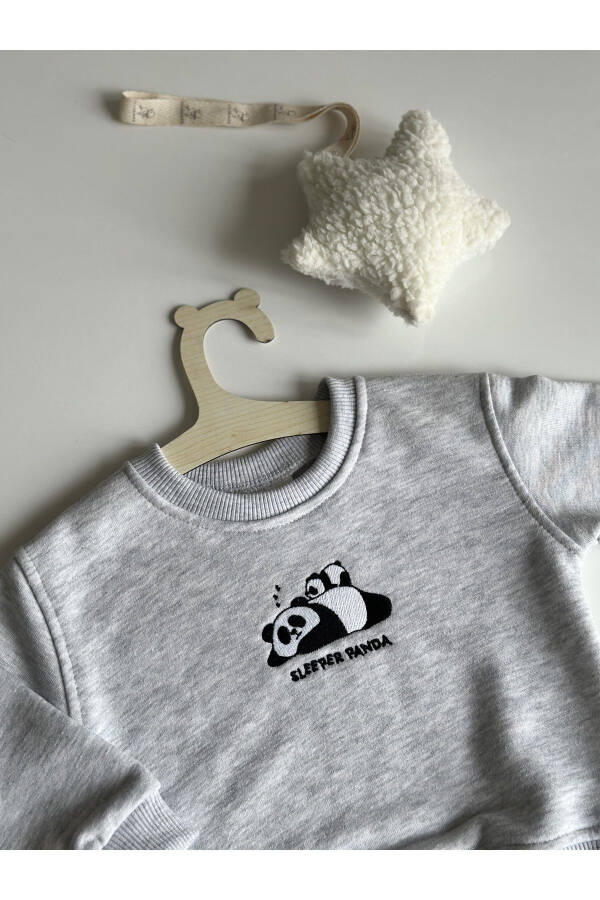 Sleeper Panda Embroidered Cotton Sweatshirt - 2