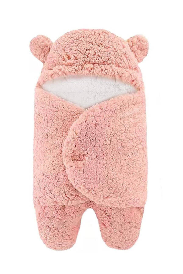 Sleeping Bag Newborn Hooded Swaddle Blanket Plush Baby Outer Swaddle - 8