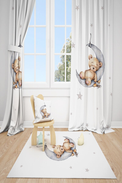 Sleeping Bear on the Moon Children's Room 2 Panel Blackout Curtain - 1