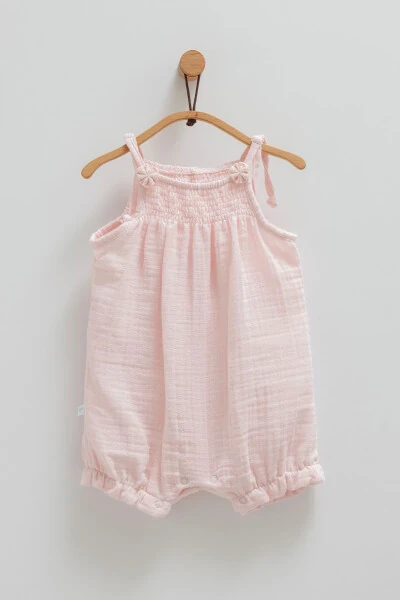 SLEEVELESS BABY GIRL JUMPSUIT WITH FLORAL DETAIL AND BOTTOM OPENING - 1