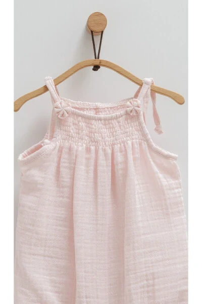 SLEEVELESS BABY GIRL JUMPSUIT WITH FLORAL DETAIL AND BOTTOM OPENING - 2