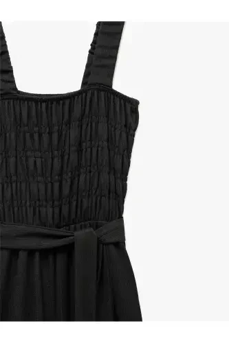 Sleeveless Belted Black Women's Jumpsuit 5SAL40007IK-Black - 5