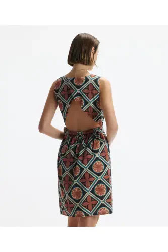 Sleeveless Bike Neck Backless Short Dress - 3