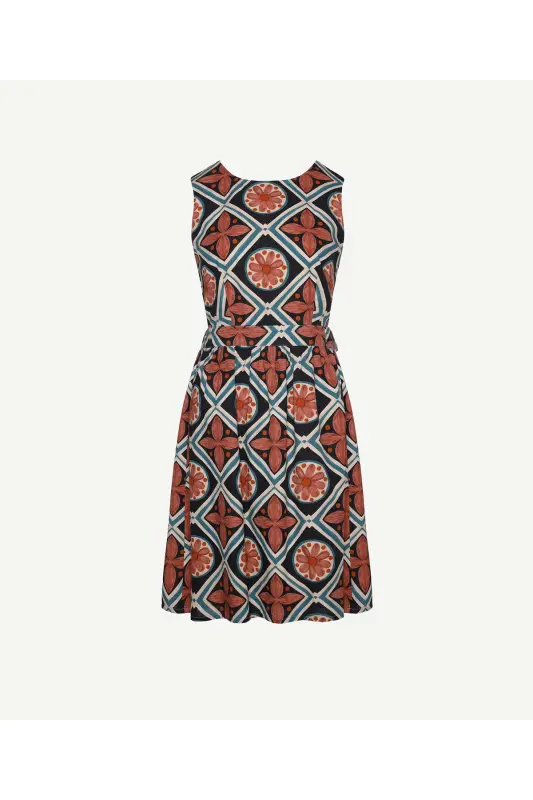 Sleeveless Bike Neck Backless Short Dress - 4