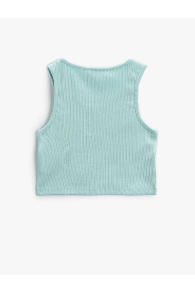 Sleeveless, cotton, ribbed crop top - 5