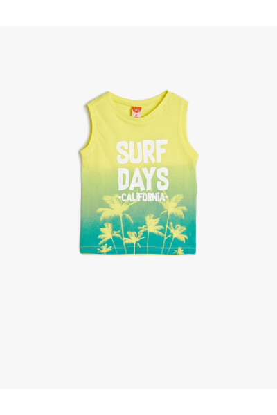 Sleeveless cotton tank top, surfing theme - 4