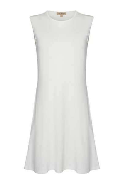 Sleeveless Crew Neck Tunic-White - AKER
