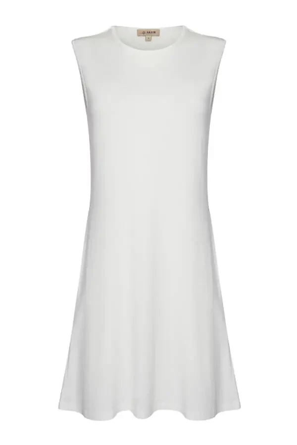 Sleeveless Crew Neck Tunic-White - 1