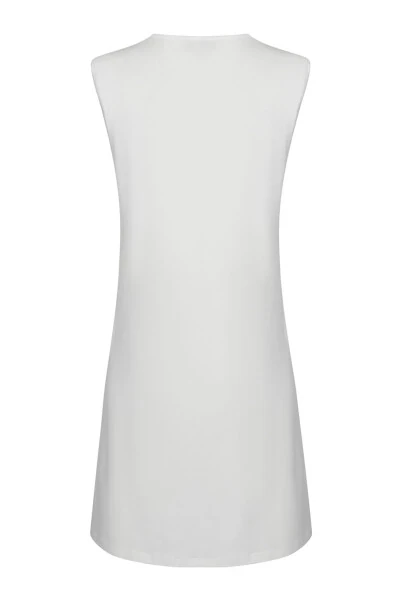 Sleeveless Crew Neck Tunic-White - 3