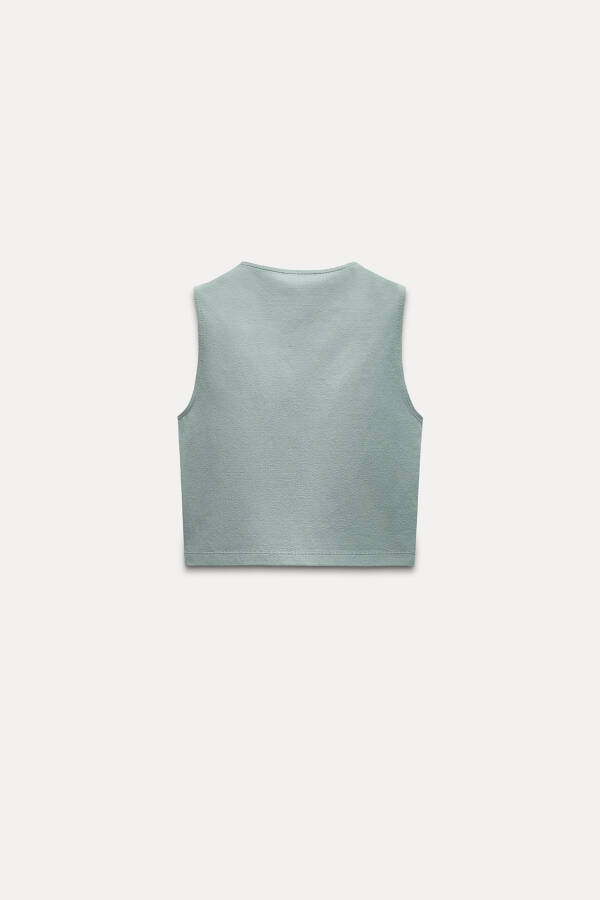 Sleeveless Crop Top - Sea Green - 27