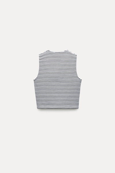 Sleeveless Crop Top - Striped - 17