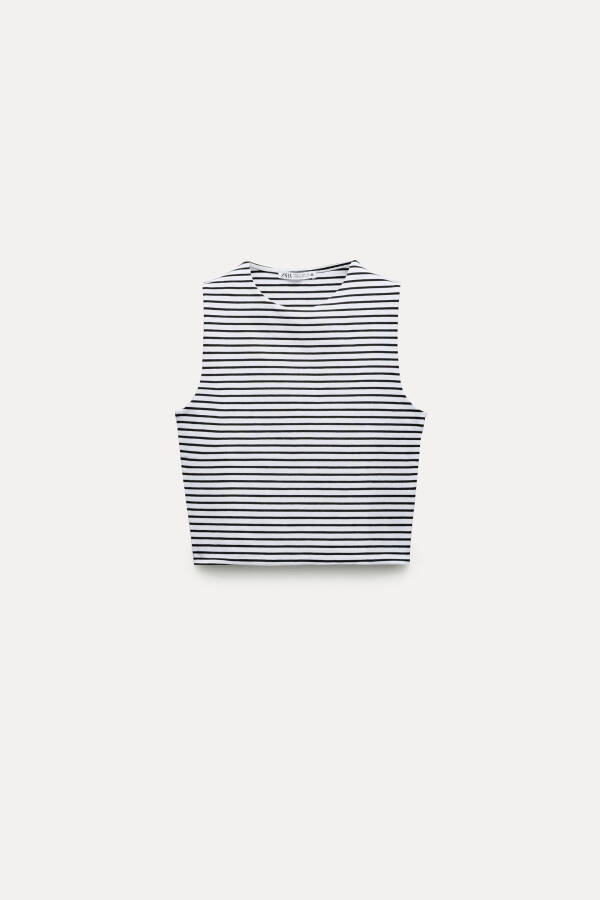 Sleeveless Crop Top - Striped - 10