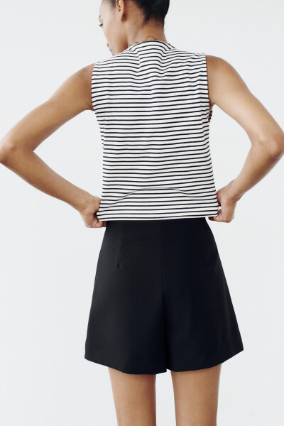 Sleeveless Crop Top - Striped - 3