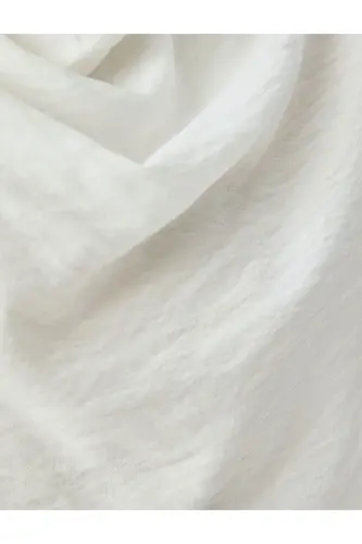 Sleeveless Draped Cowl Neck Viscose Blouse-Ecru - 6