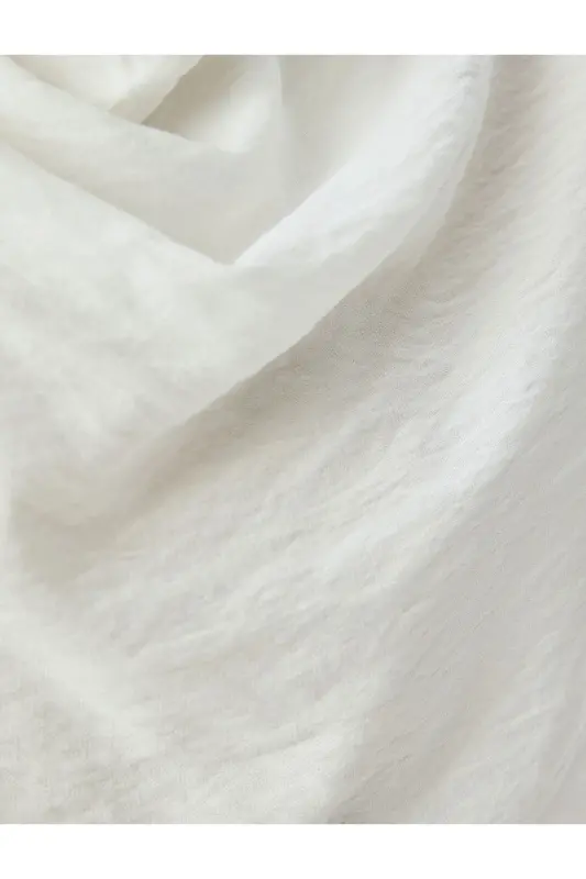 Sleeveless Draped Cowl Neck Viscose Blouse-Ecru - 6